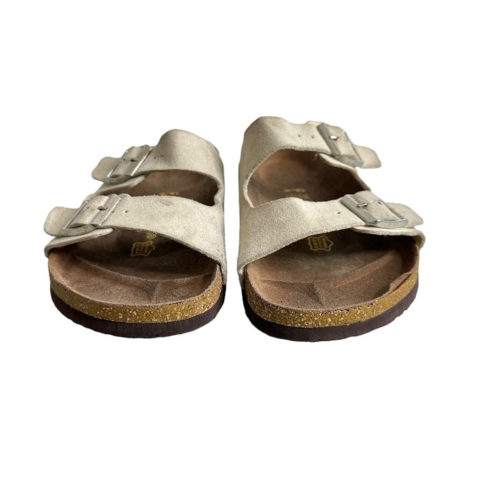 Birkenstock Arizona Suede Sandals Size 35 L 4 Narrow Soft Footbed Stone Gray - Picture 4 of 15